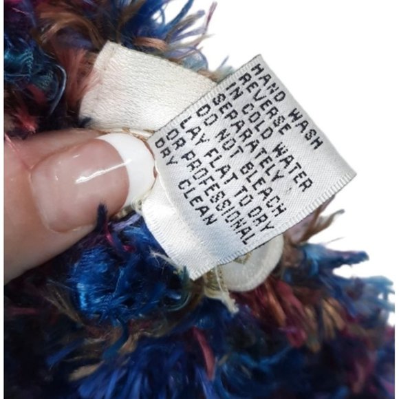 VTG 90s Cache Multicolor Fuzzy Eyelash Stretch Knit Pullover Sweater Size L - Picture 5 of 9